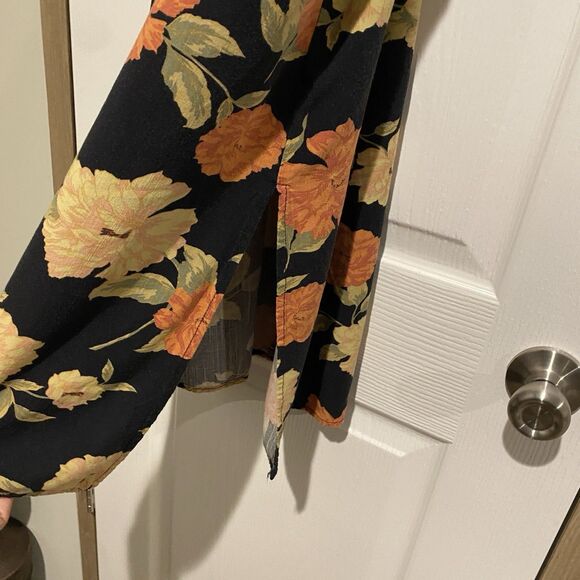 Y2K Xhilaration VNTG Dress Size S Black Floral Spaghetti Strap Fairy Grunge Sz S - Picture 4 of 9